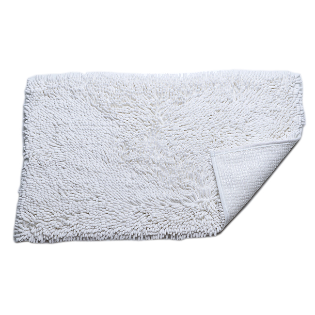 Power Threads� Microfiber Chenille Bathmat-White